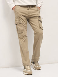 THE BEAR HOUSE Men Cotton Solid Regular Fit Cargo
