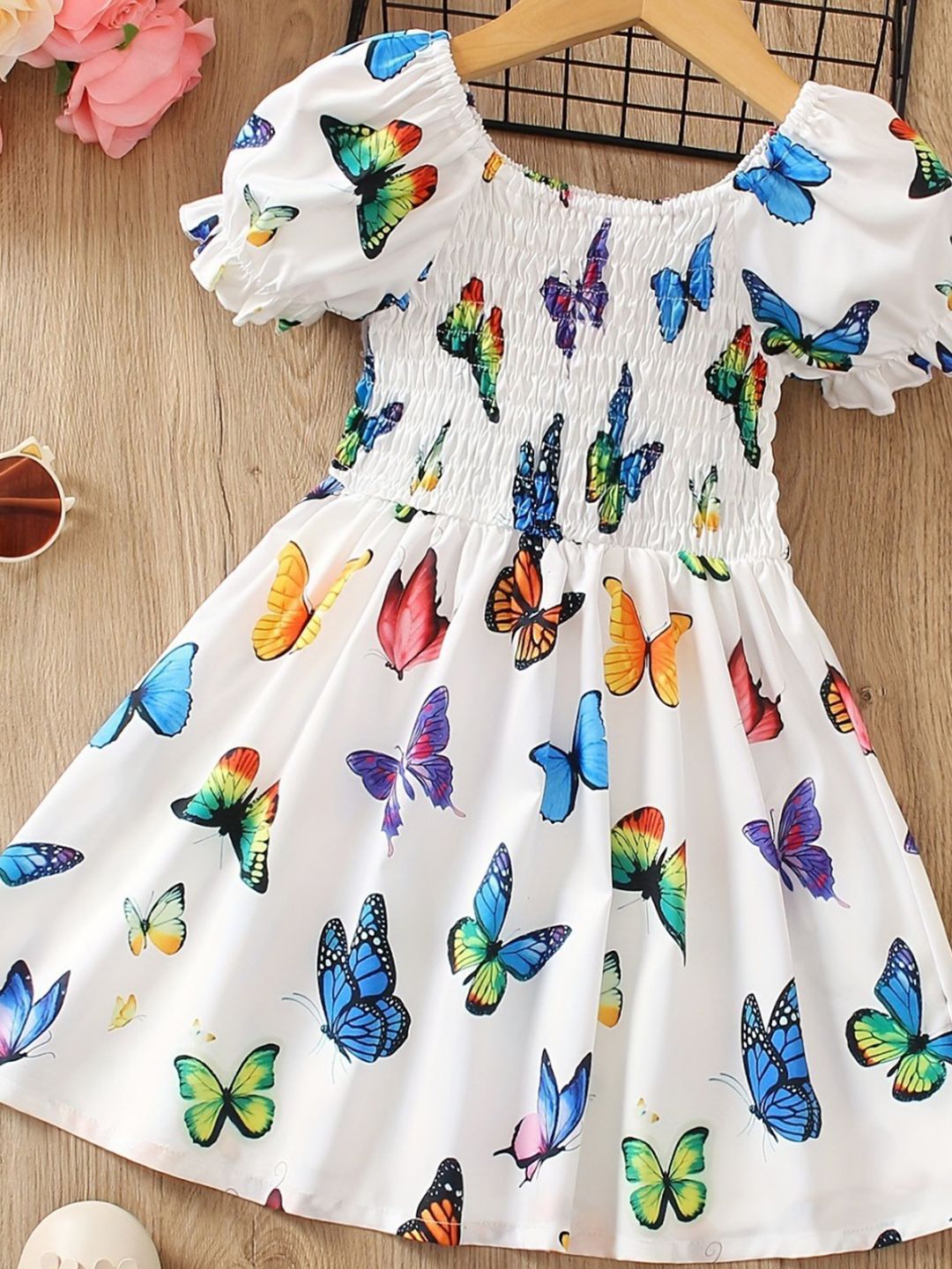 YK Floral Print Peplum Dress