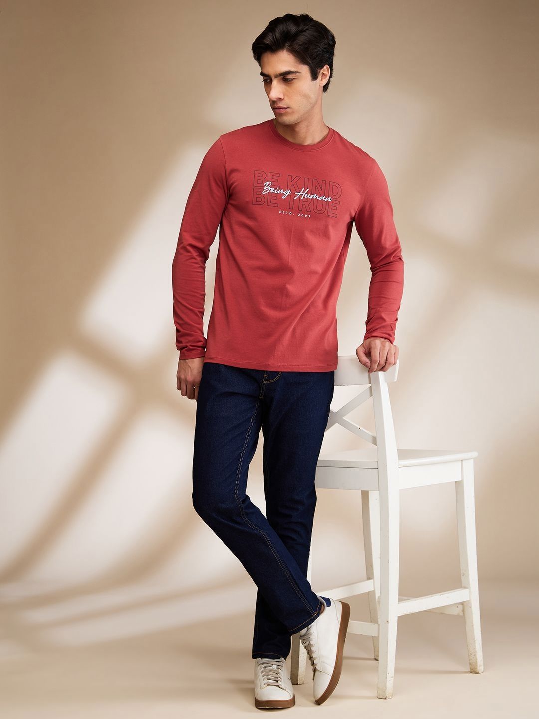 Being Human Men Typography Printed Round Neck Cotton T-shirt