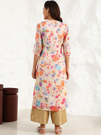 W Women Floral Printed Sequinned Kurta