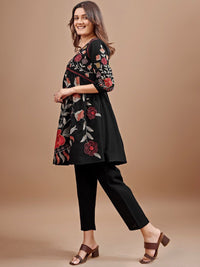 Tikhi Imli Floral Embroidered V-Neck Tunic With Trousers