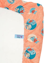 Buku Myntra Elegant Homes Lipat Kapas Perbualan Jingga 400 TC Cadar King Halus Dipasang dengan Sarung Bantal-98 x 89 inci