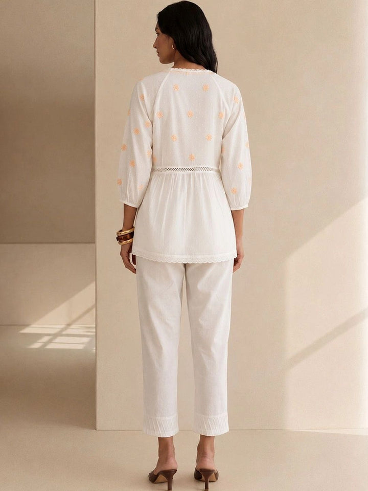 House of Chikankari Floral Bordir Cotton Wrap Top