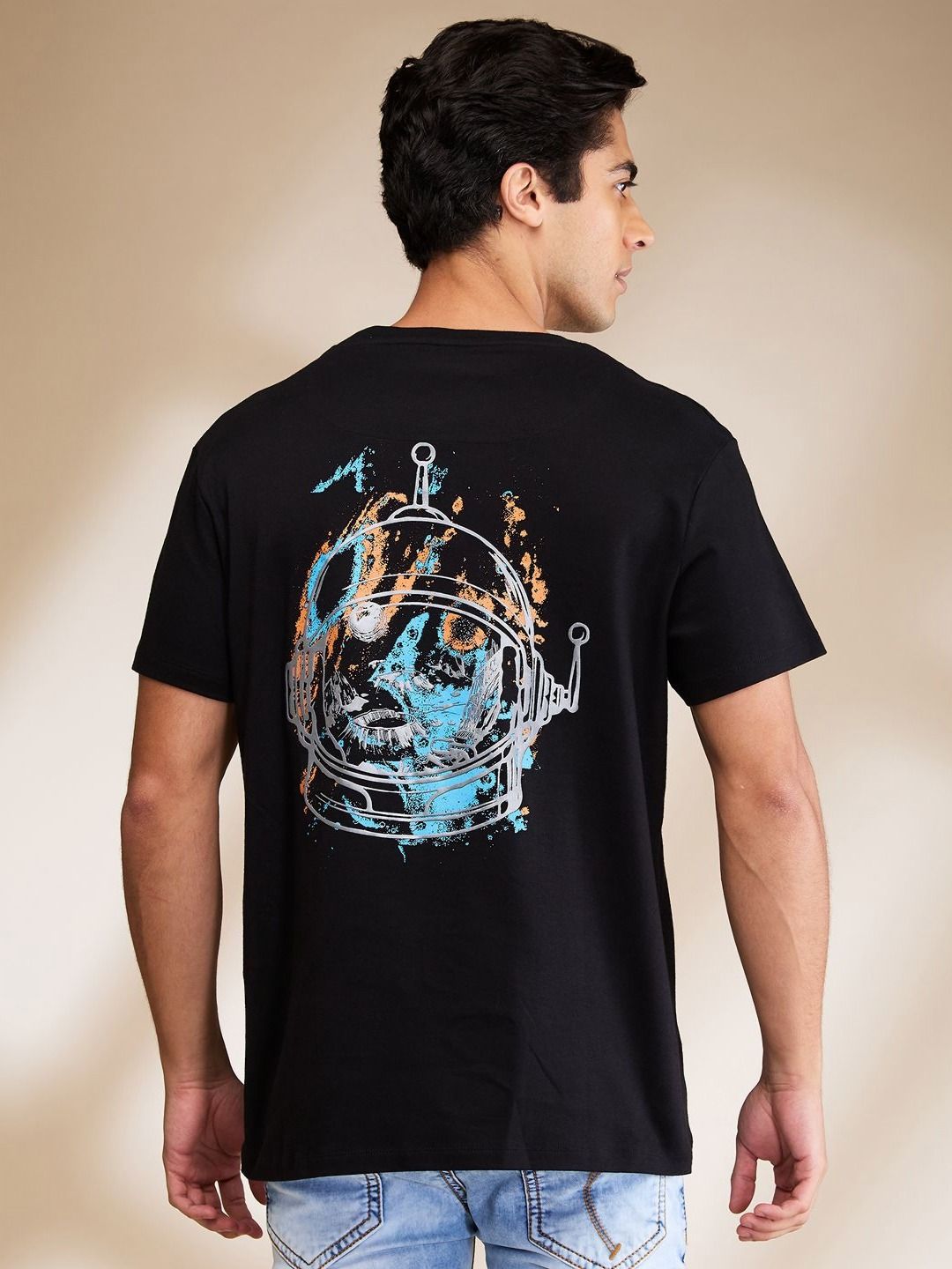 Being Human Men Graphic Printed Round Neck Cotton T-shirt