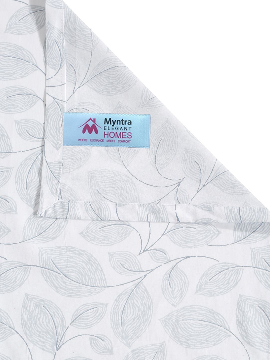 Myntra Elegant Homes White Floral 400 TC Bedsheet with 2 Pillow Covers
