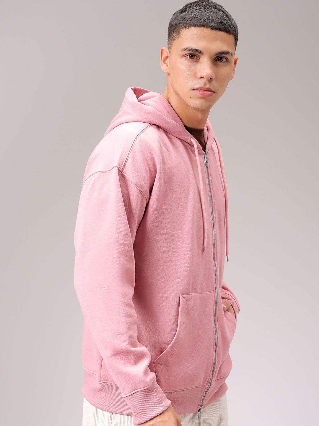The Indian Garage Co Men Hooded Double Way Front Open Zipper Sweatshirt