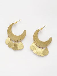 Anouk Gold-Plated Contemporary Half Hoop Earrings