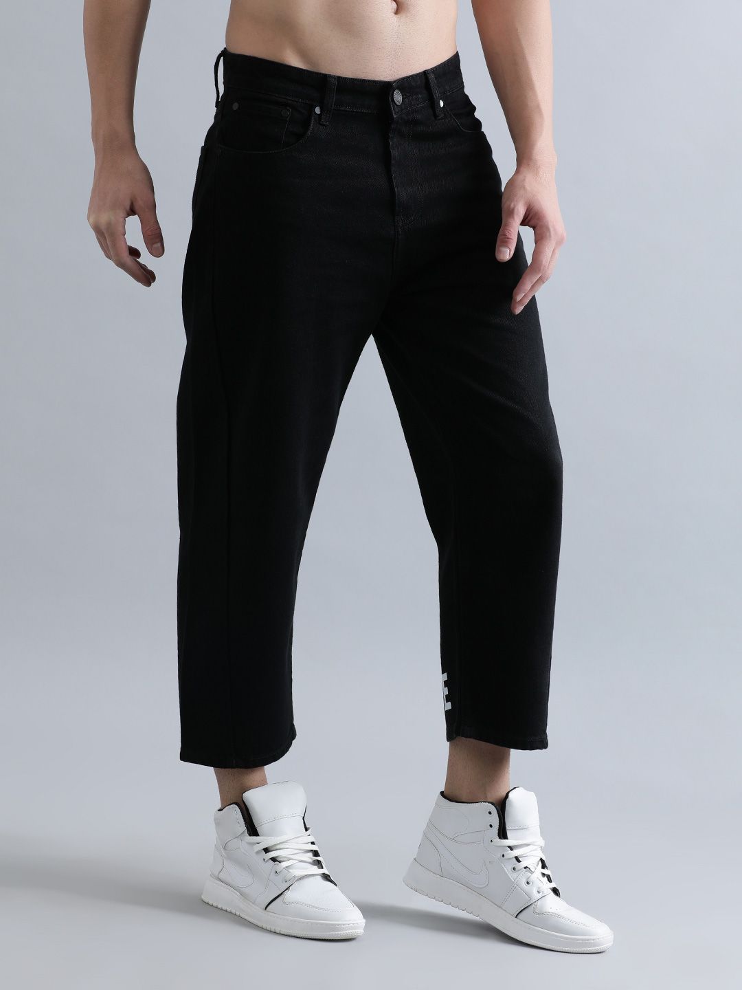 Bene Kleed Men Loose Fit Pure Cotton Printed Cropped Jeans
