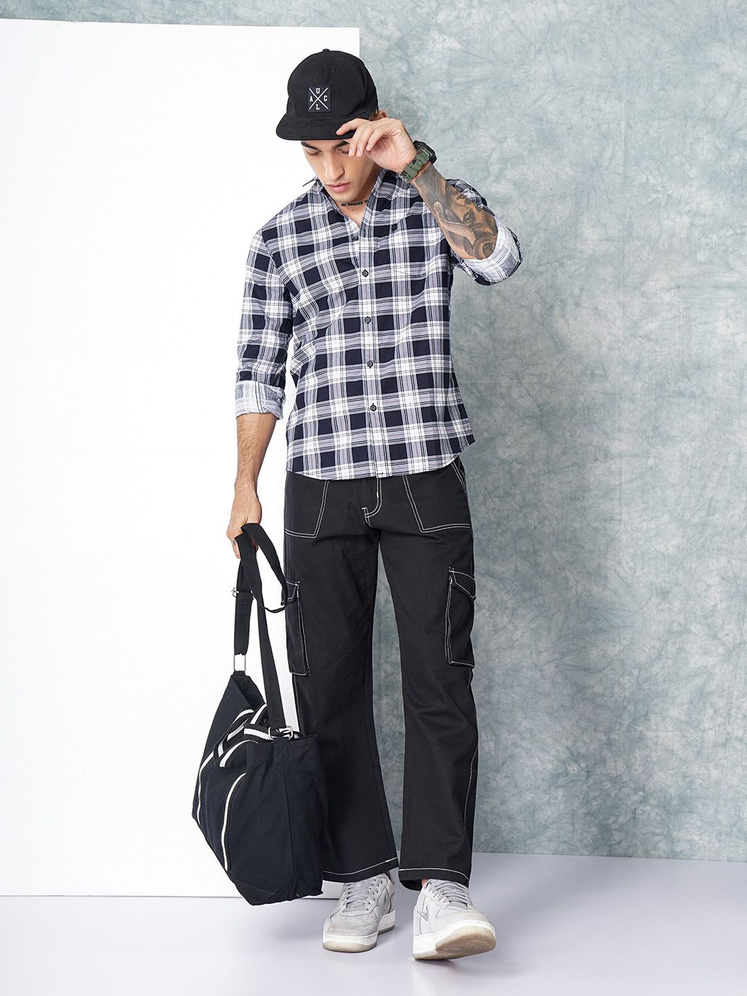 The Indian Garage Co Men Checked Pure Cotton Casual Shirt