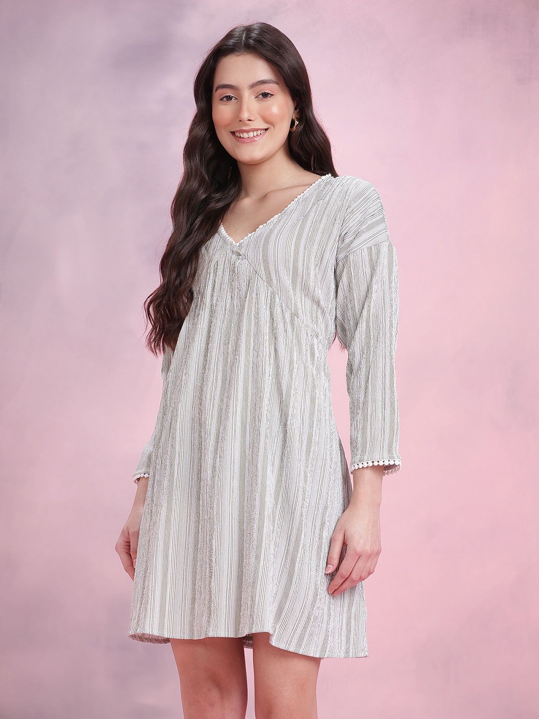 DressBerry Striped A-Line Dress