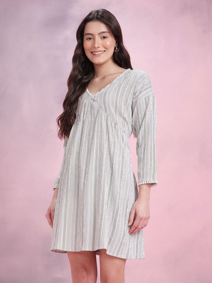 DressBerry Striped A-Line Dress