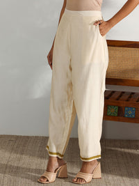 Libas Floral Printed Regular Chanderi Silk Kurta with Trousers