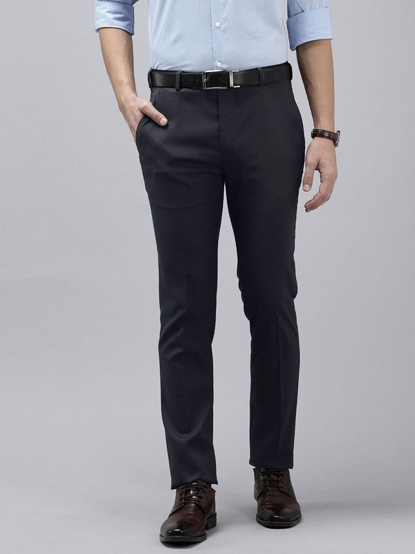 Park Avenue Men Textured Slim Fit Formal Trousers