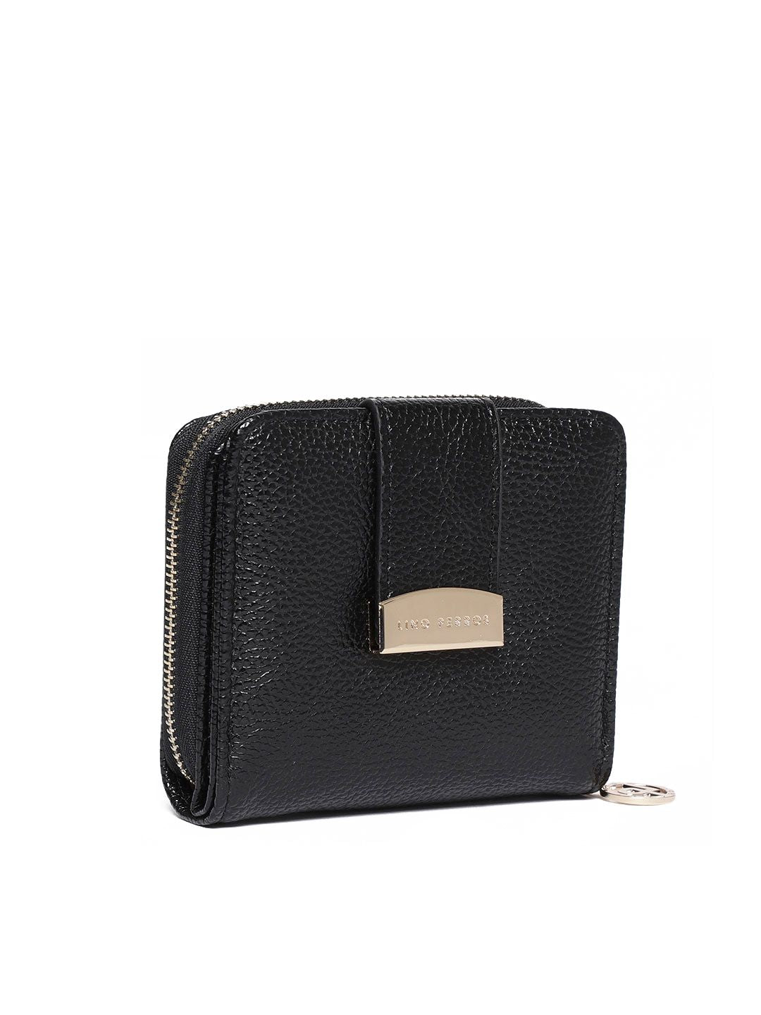Lino Perros Women Black Solid Zip Around Wallet