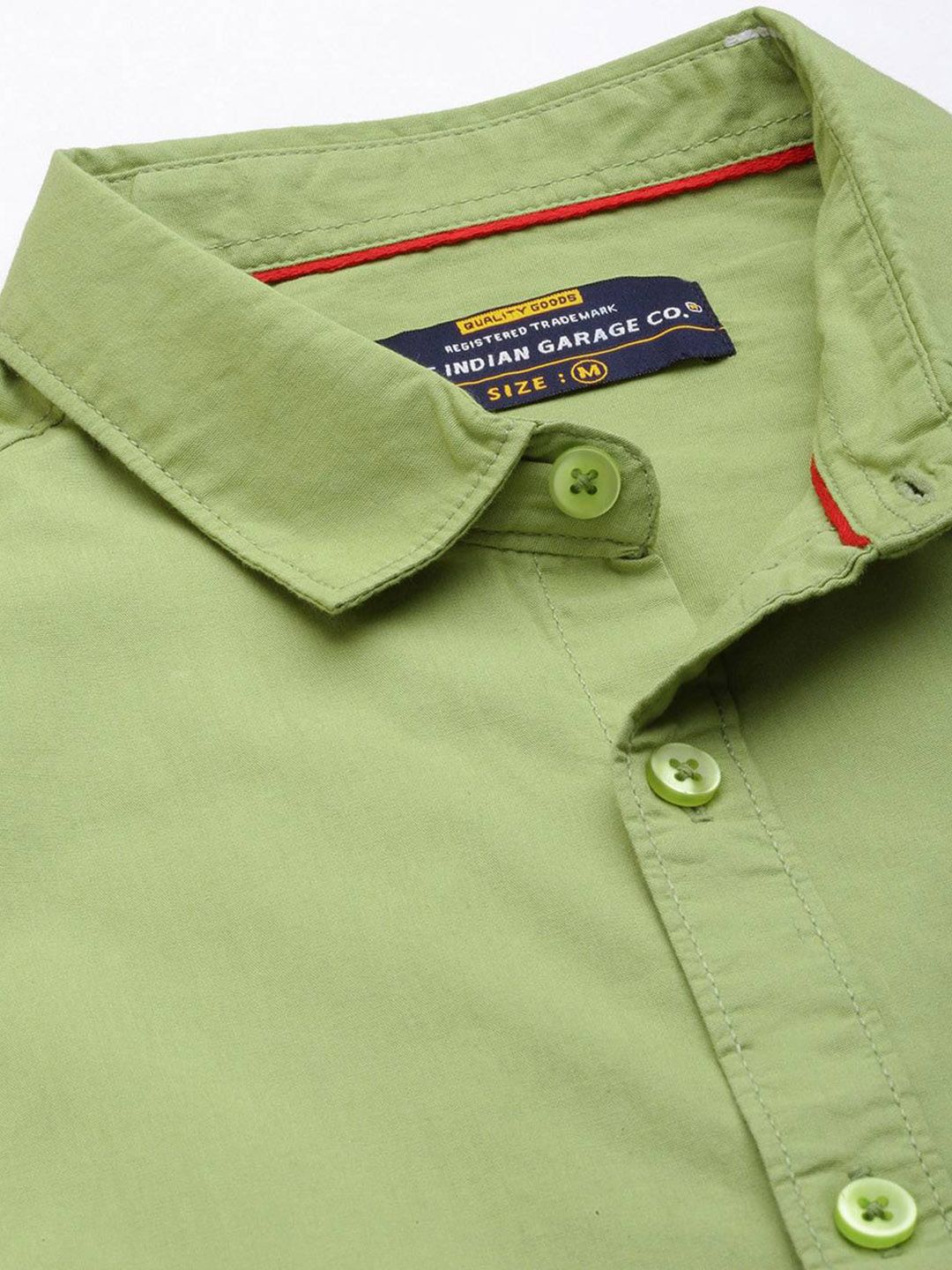 The Indian Garage Co Men Green Pure Cotton Casual Shirt