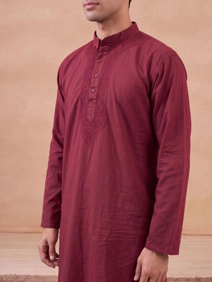 Kurta Kerja Benang Sulam Lelaki Rumah Chikankari