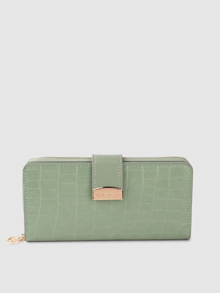 Lino Perros Women Croc Textured Two Fold Wallet
