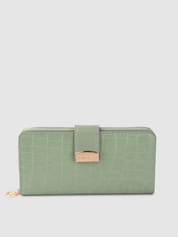 Lino Perros Women Croc Textured Two Fold Wallet