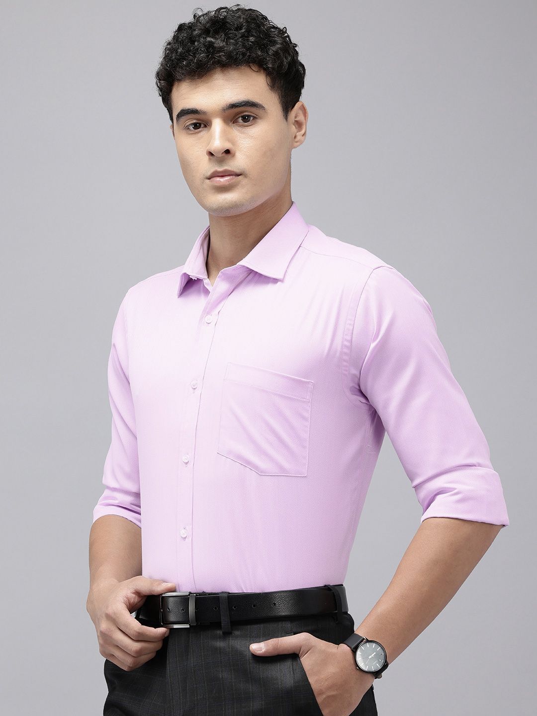 Park Avenue Slim Fit Geometric Self Designed Formal Shirt