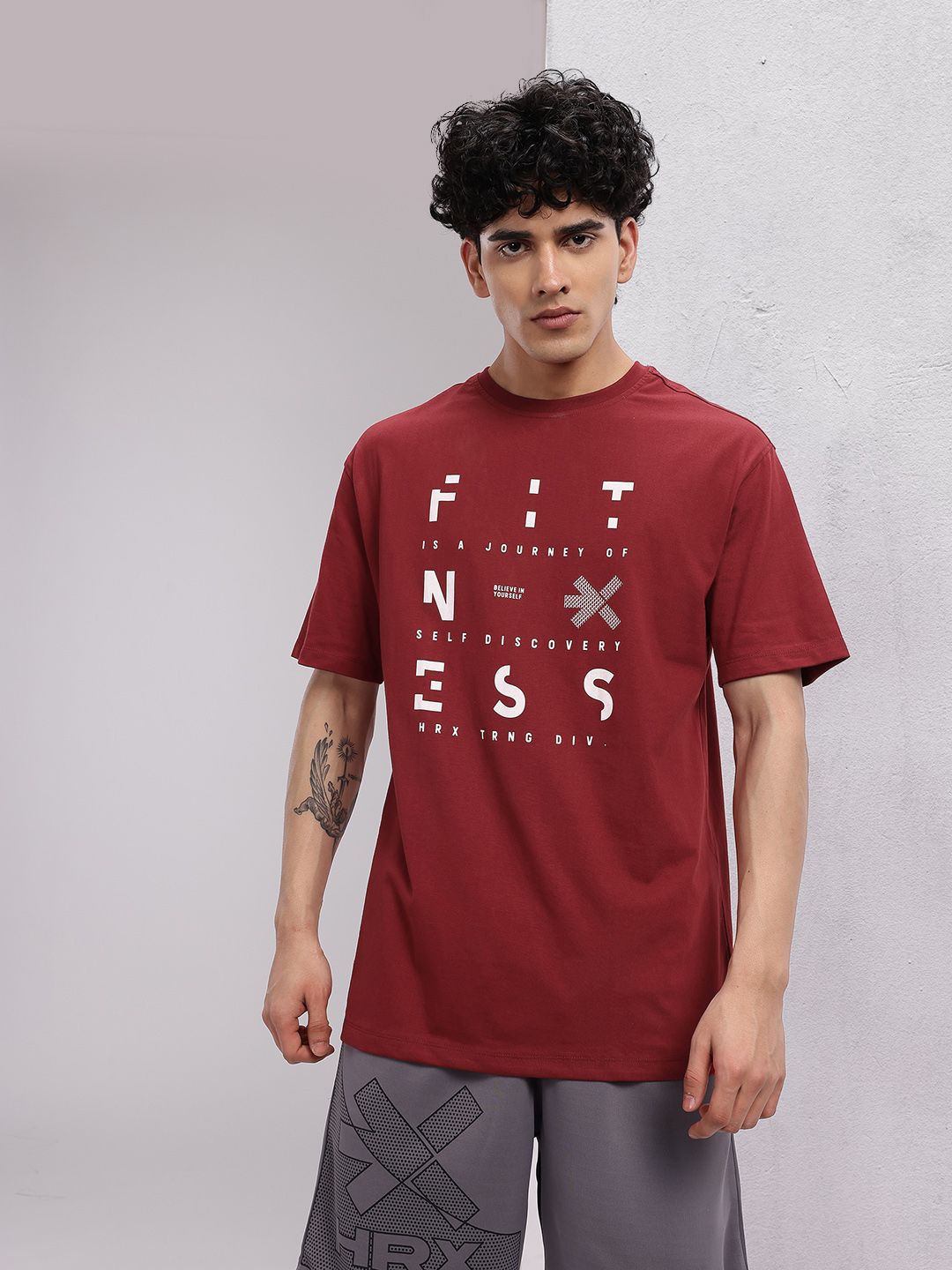 HRX by Hrithik Roshan Men Typography Printed Training T-shirt