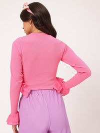 DressBerry Barbie Pink Sweet Ruffles Fitted Top