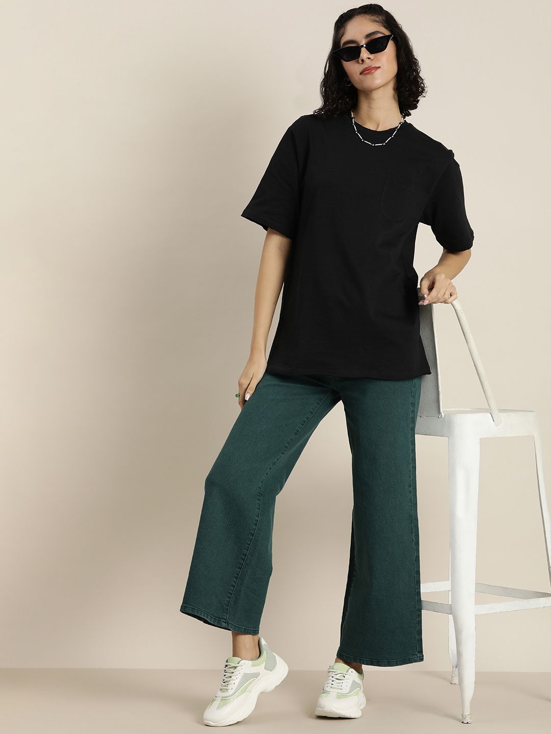 DILLINGER Womens Honeycomb Structure Oversized Tshirt