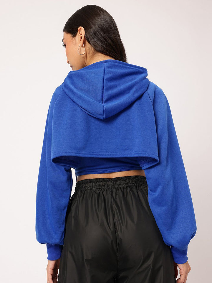 DressBerry Opulent Overlays Raglan Hooded Layered Crop Top