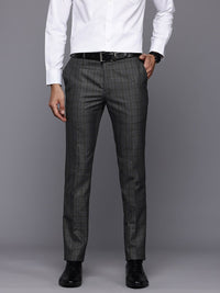 Raymond Men Checked Slim Fit Formal Trousers