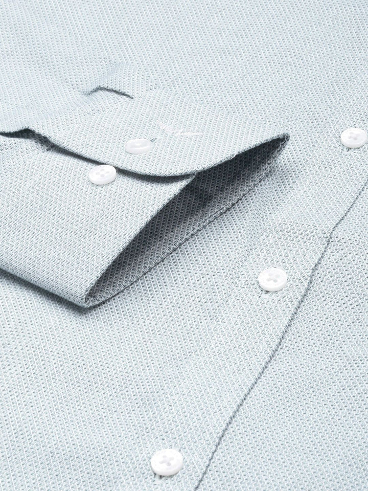 Park Avenue Men Blue Textured Pure Cotton Slim Fit Formal Shirt