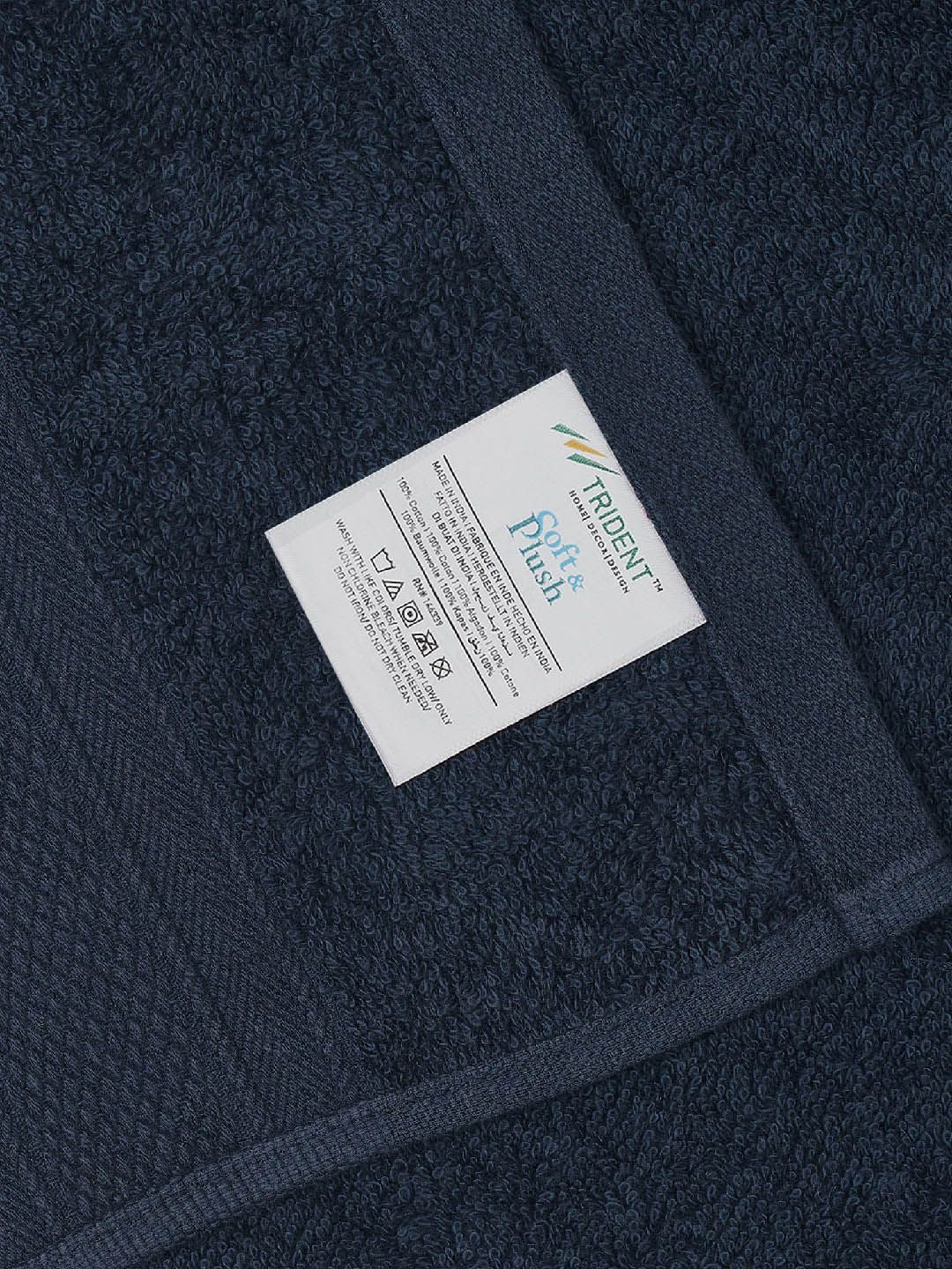 MYTRIDENT Set Of 6 Navy Blue Solid 500 GSM Soft  Plush Pure Cotton Towels