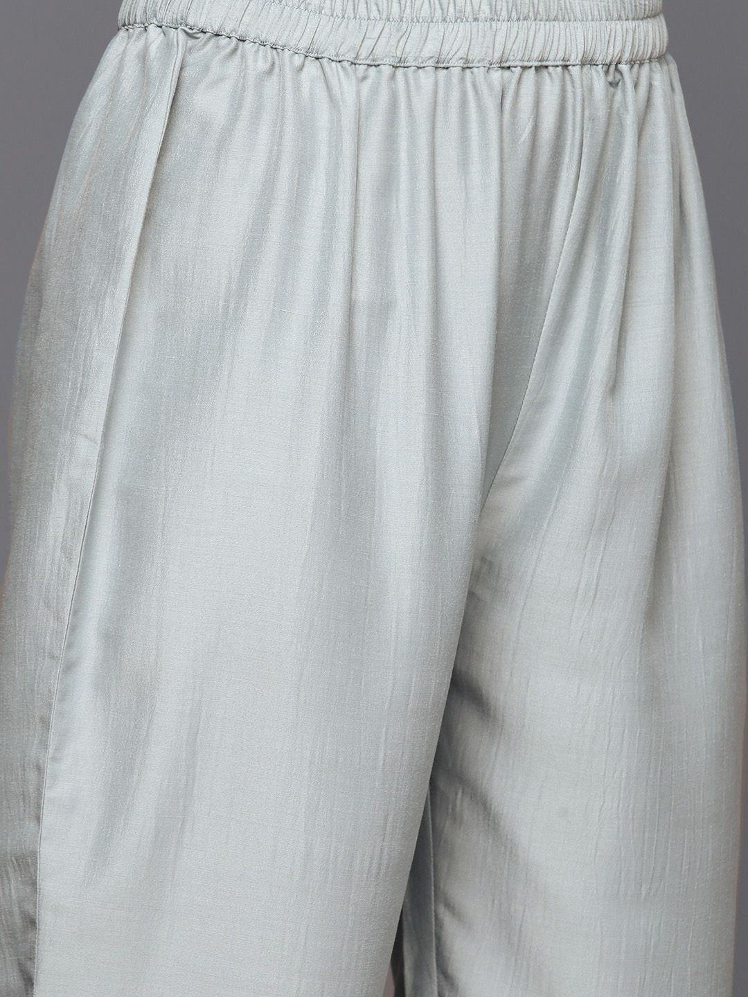 Varanga Embroidered Empire Mirror Work Kurta With Trousers & With Dupatta