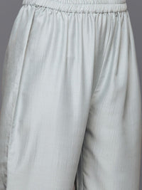 Varanga Embroidered Empire Mirror Work Kurta With Trousers & With Dupatta