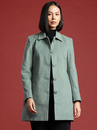 all about you Shirt Collar Longline Overcoat