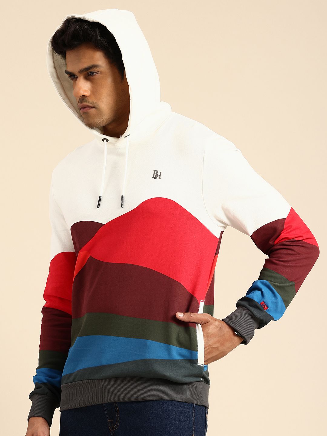 Being Human Pure Cotton Printed Hooded Sweatshirt