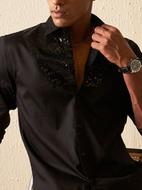 DENNISON Seqinned Smart Opaque Party Shirt