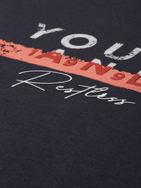 SPYKAR Typography Printed Drop-Shoulder Sleeves Oversized T-shirt