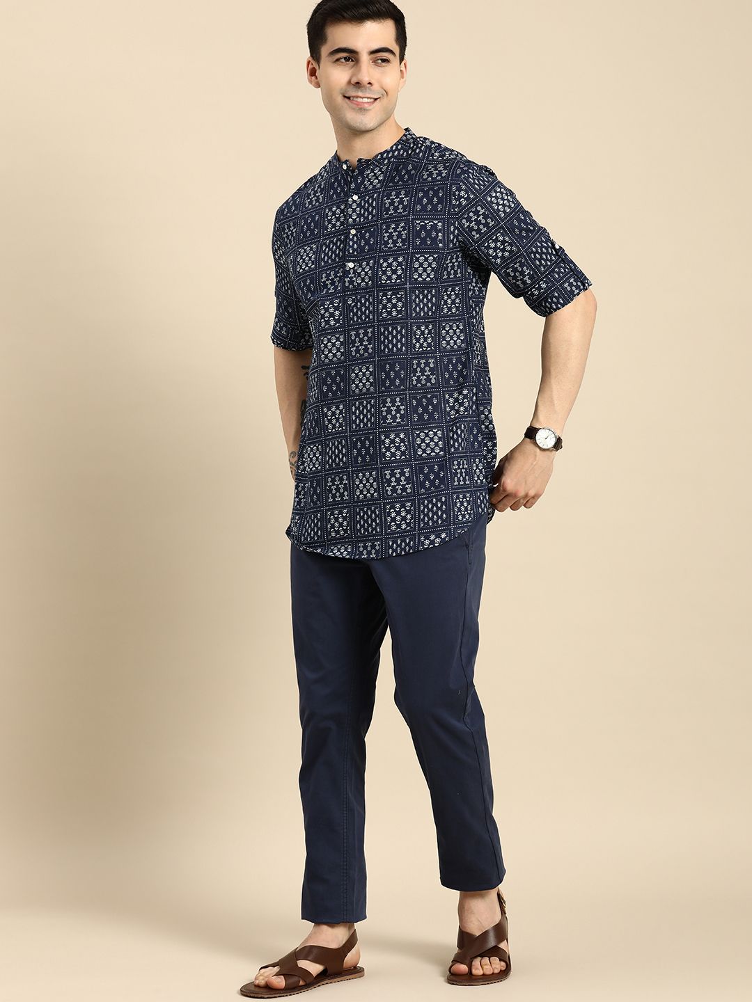 Anouk Men Floral Printed Floral Pure Cotton Kurta