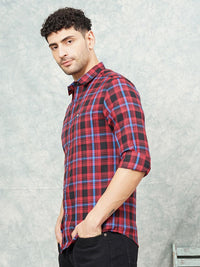 The Indian Garage Co Men Slim Fit Opaque Checked Casual Shirt