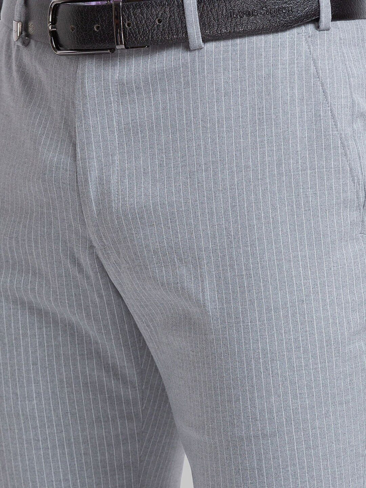 Park Avenue Men Striped Slim Fit Formal Trousers