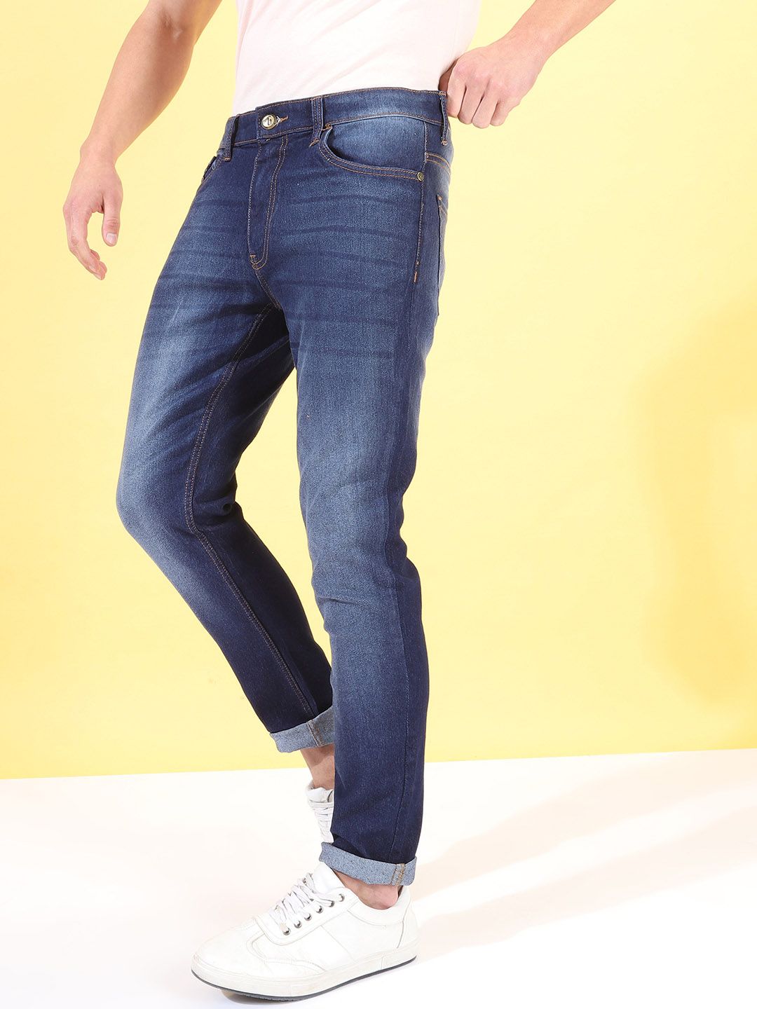 The Indian Garage Co Men Blue Slim Fit Mid-Rise Clean Look Jeans