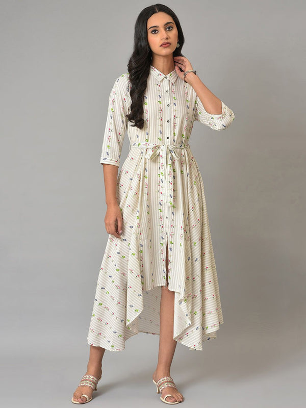 W Floral A-Line Midi Dress