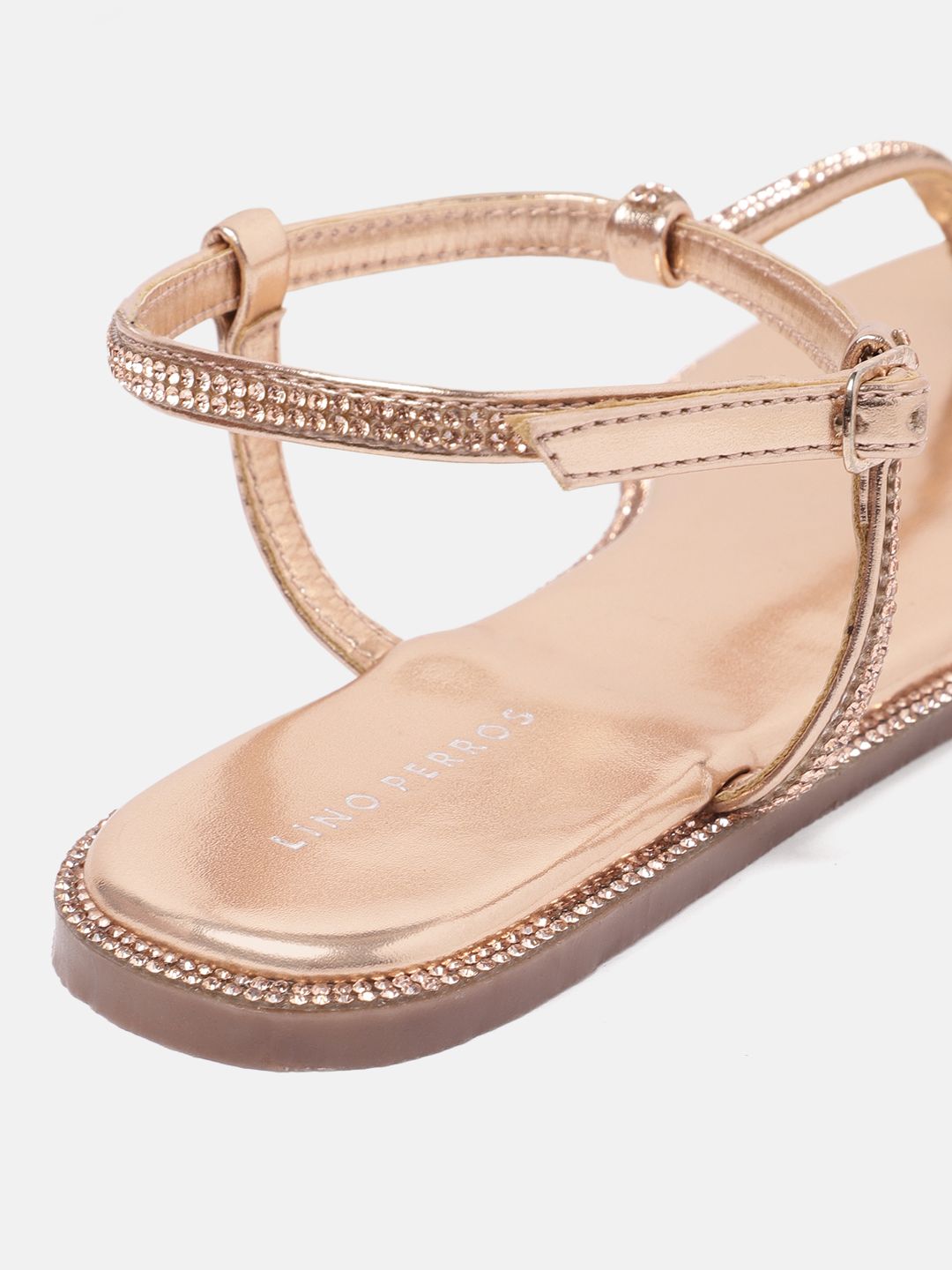 Lino Perros Embellished Party T-Strap Flats