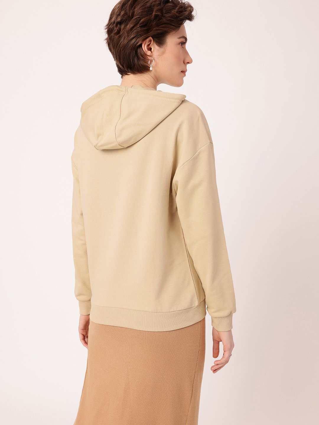 DressBerry Hooded Cotton Terry Relaxed Fit Sweatshirt