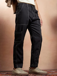 Campus Sutra Men Solid Comfort Cargos Trousers