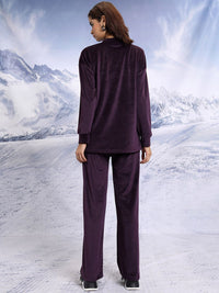 Tokyo Talkies High Neck Relaxed Fit Top With Bell Bottom Trousers