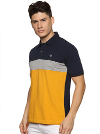 ADRO Colourblocked Cotton Polo Collar T-shirt