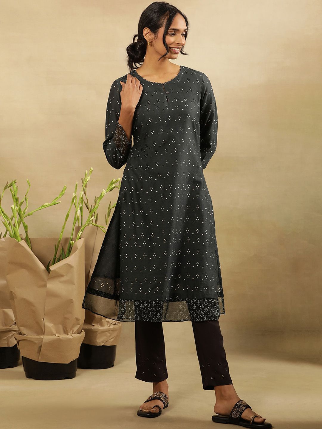 Folk Song  Abstract Printed  A-Line Kurta