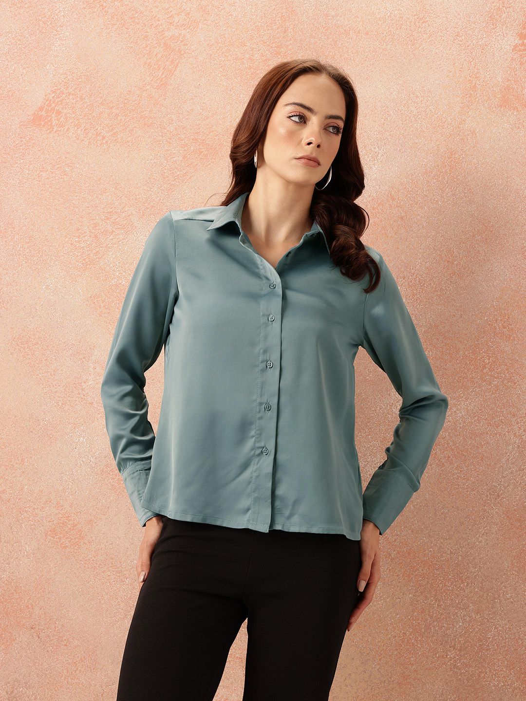 all about you Satin Finish Casual Shirt
