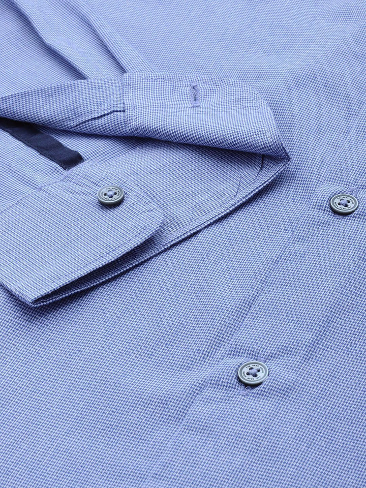 THE BEAR HOUSE Slim Fit Micro Checks Opaque Casual Shirt