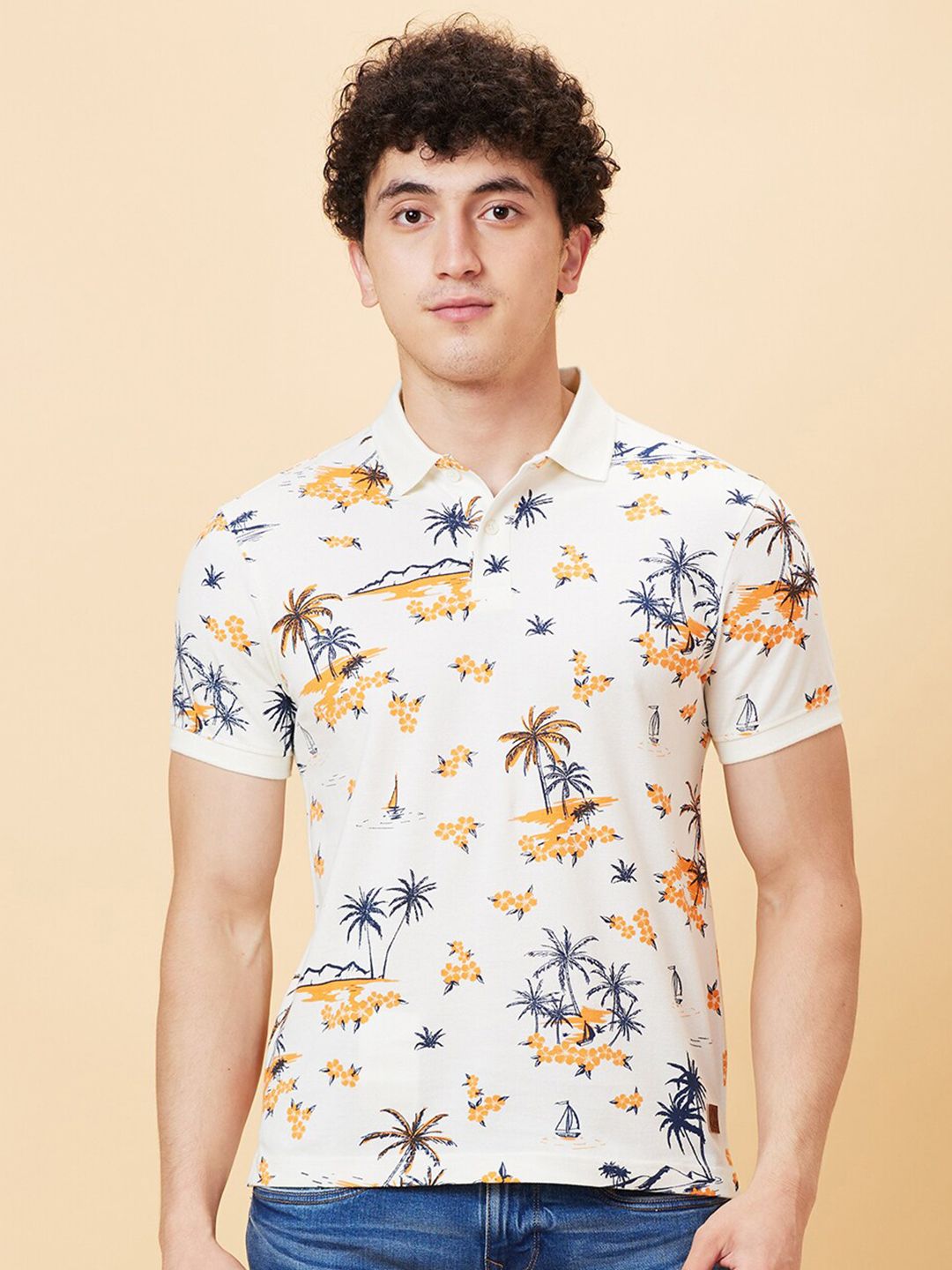 Being Human Tropical Printed Polo Collar Polo Collar T-shirt